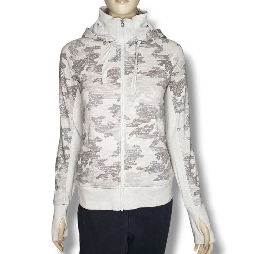 Athleta Triumph Printed Hoodie Jacket Womens XS Camo‎ Full Zip